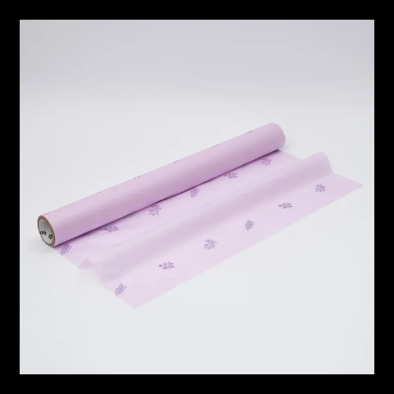 Бумага тишью в рулоне, цвет лиловый, 500мм*10м, 17 г/м2, «Гербарий», цв.печати 2583