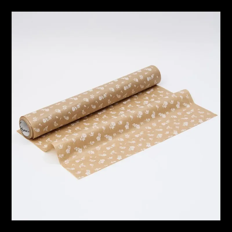 Крафт-бумага в рулоне, 420мм*10м, 38 г/м2, «Прованс», цв.печати белый