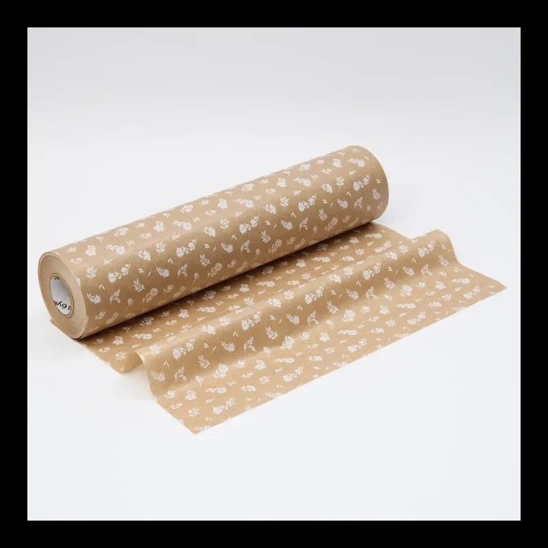 Крафт-бумага в рулоне, 420мм*100м, 38 г/м2, «Прованс», цв.печати белый