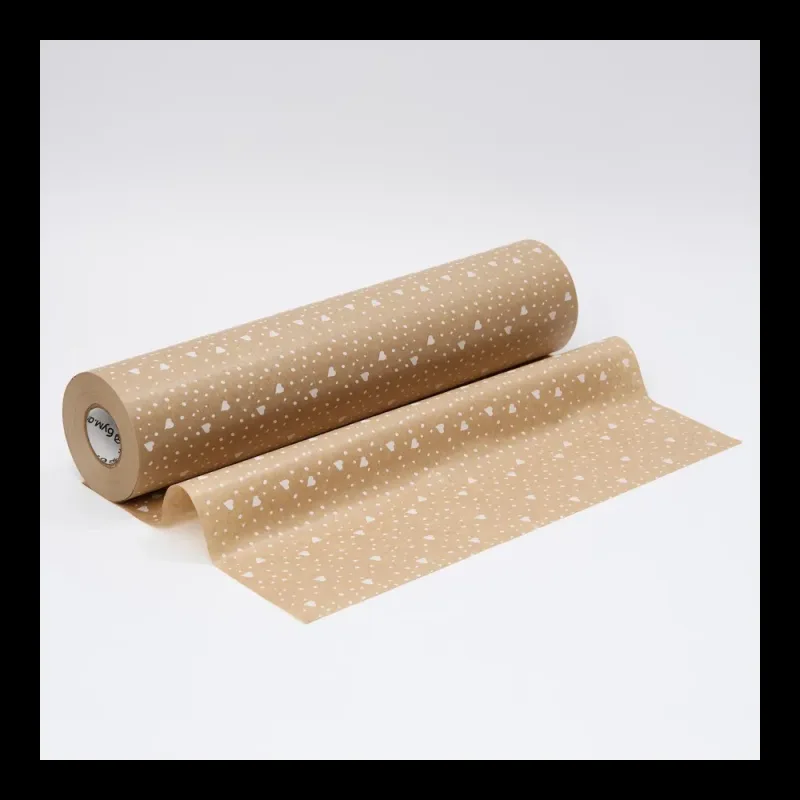Крафт-бумага в рулоне, 420мм*100м, 38 г/м2, «Нежность», цв.печати белый