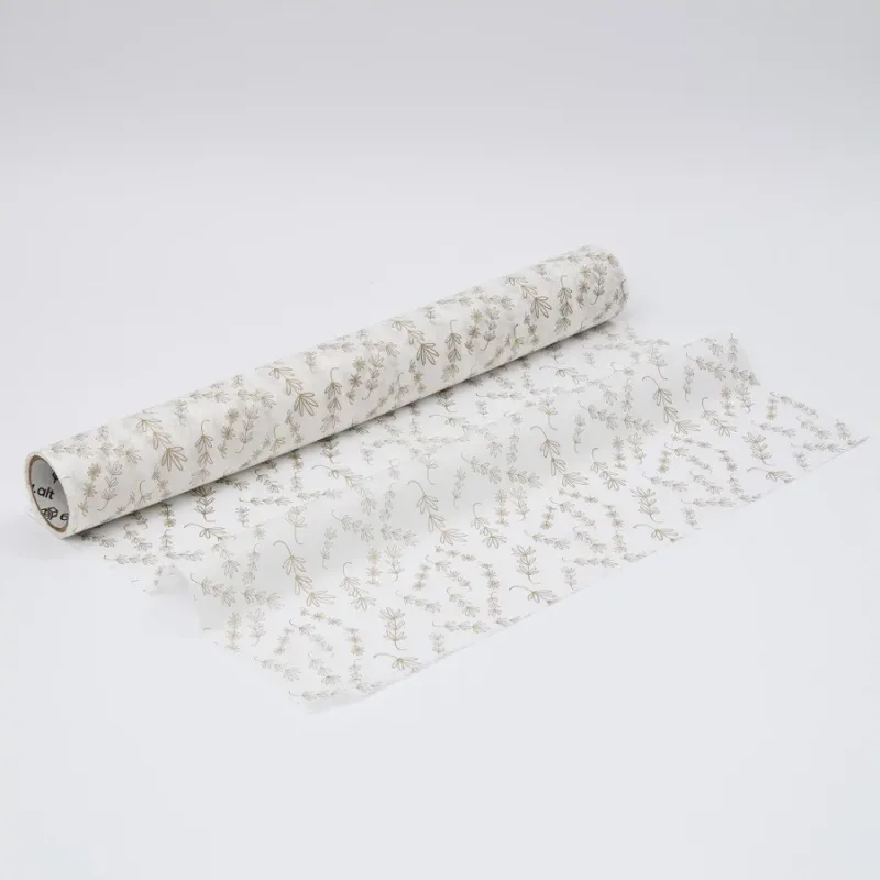 Бумага тишью в рулоне, 420мм*10м, 25 г/м2, «Лаванда», цв.печати золото