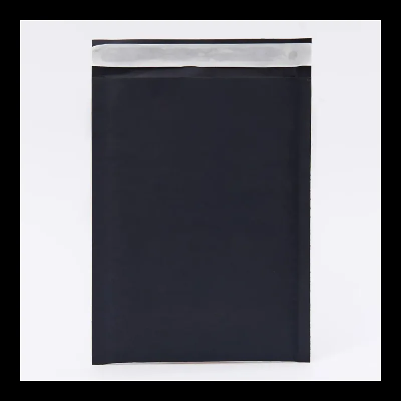 Крафт-конверт с прослойкой из сетчатой бумаги, черный, 180*230+40 мм